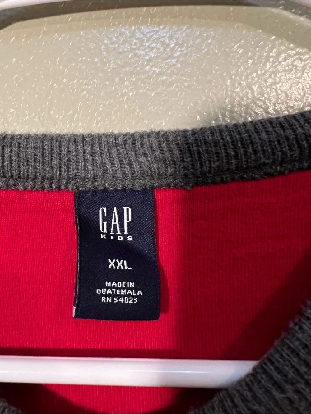 Vintage Gap Kids Sz XXL Crewneck Sweater White Navy Blue Red Gray Stripes Cotton